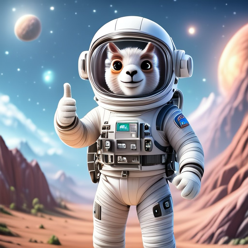 Llama Astronaut — A Llama in a Spacesuit exploring the Internet Galaxy